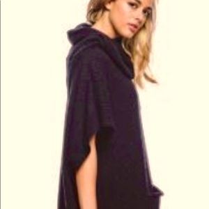 Black Poncho with Pockets